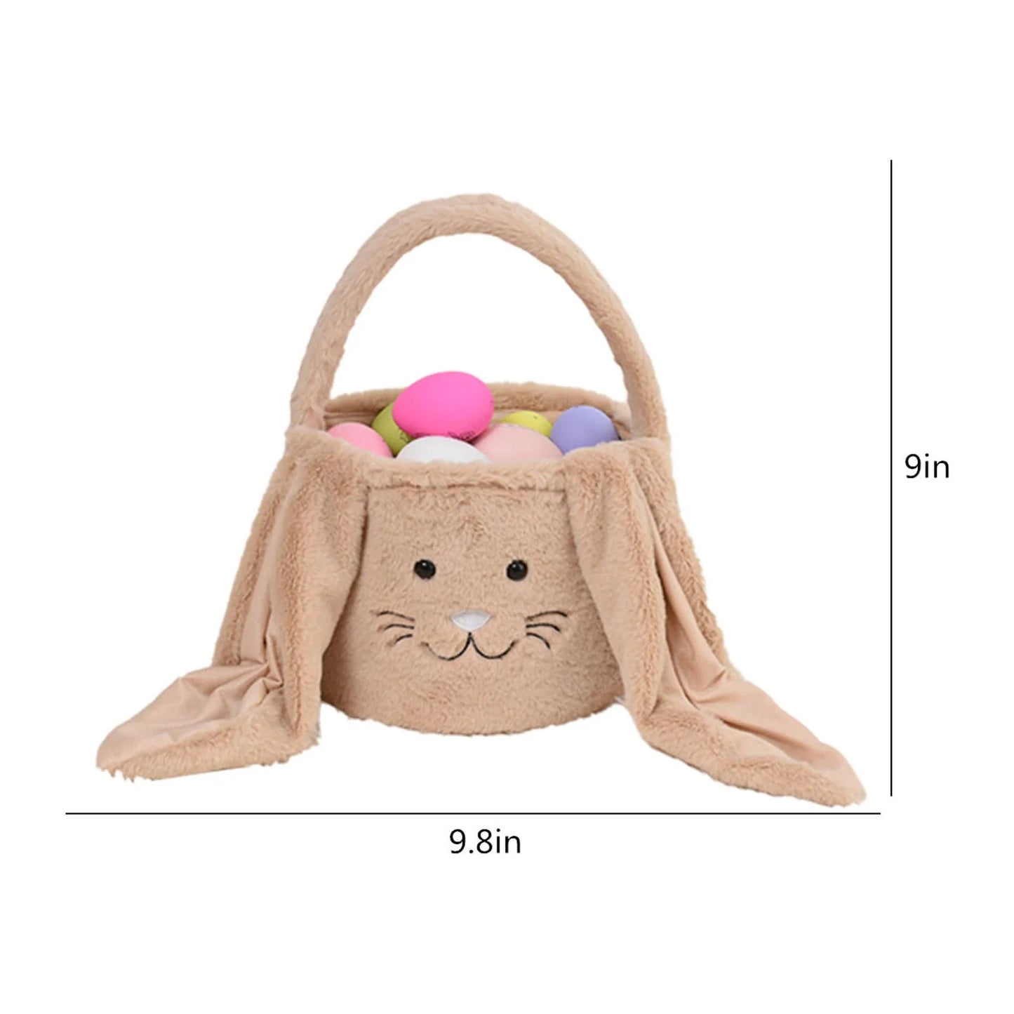 Easter Basket Plush Easter Bunny Long Ears Bags Easter Basket Rabbit Buckets Easter Tote Bags Children Gift Storage Handbag Easter Basket Stuffers