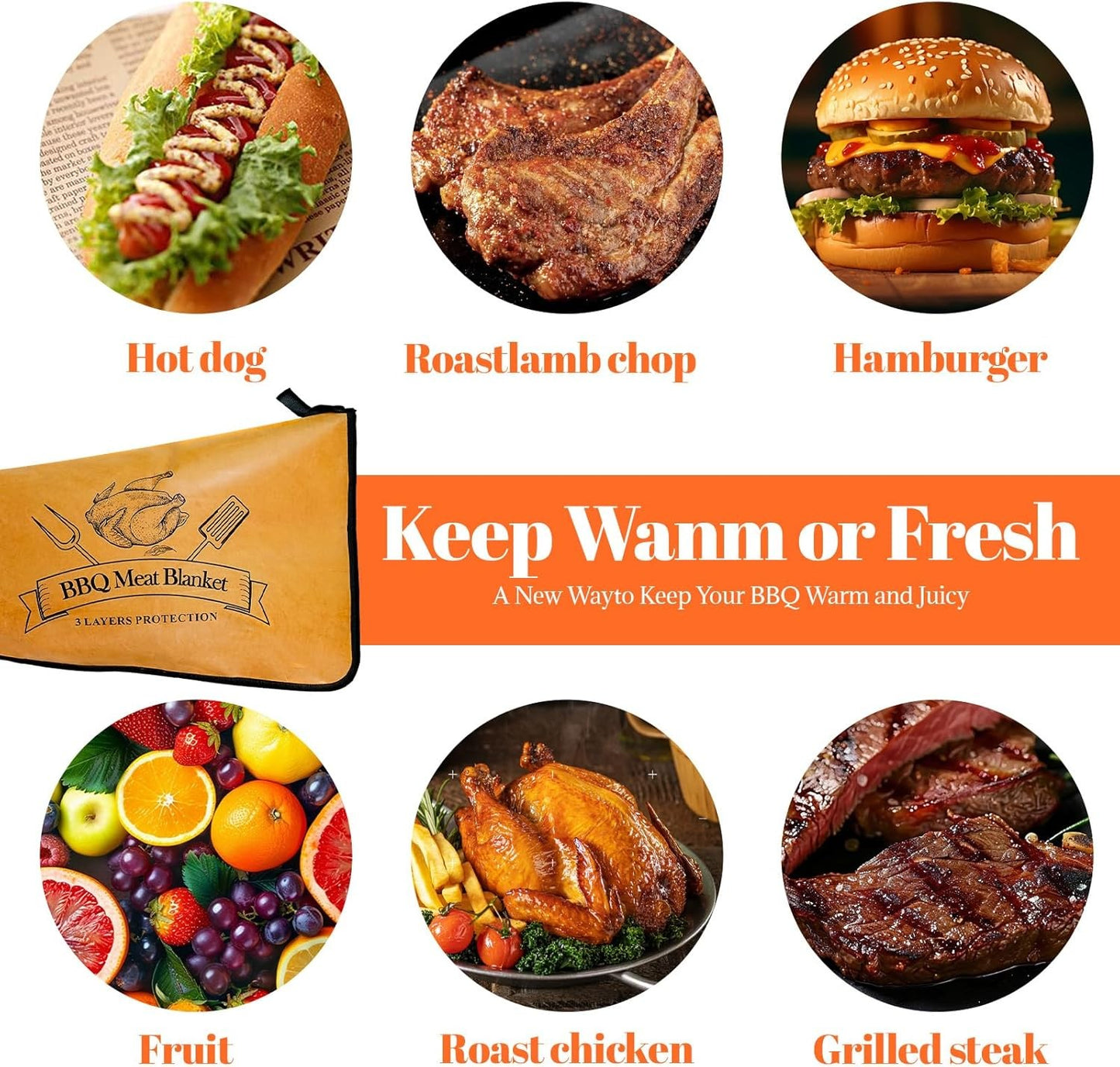 BBQ Blanket for Resting Meat,Brisket Blanket,Meat Bag,Insulated,