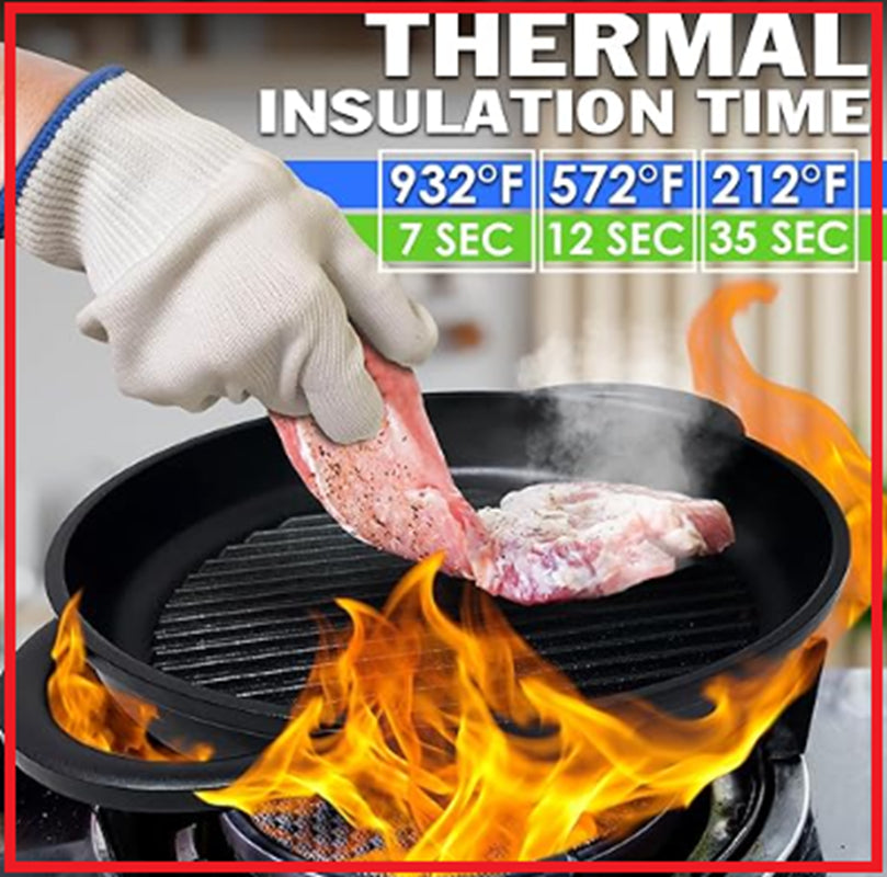 Heat Resistant Cooking Gloves - BBQ Kitchen Gloves Grill 932°F Heat Resistan.**