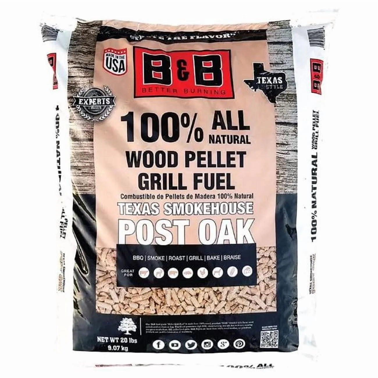 20LB Post Oak Smoking Pellets