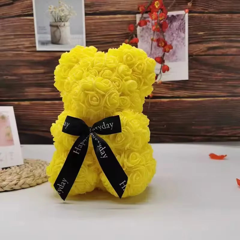 Rose Teddy Bear Artificial Flower Anniversary Valentines Day Birthday Gift Mothers Day Mom Gifts Girlfriend Birthday Gifts Women