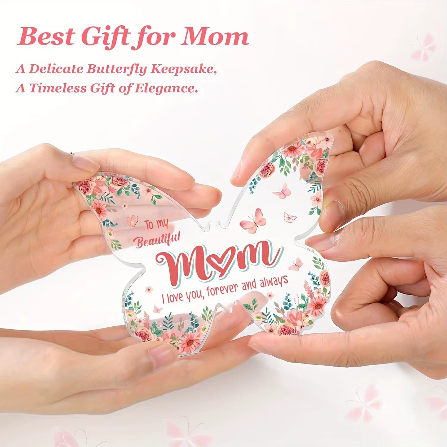 Gifts for Mom, Unique Mom Birthday Gifts - Butterfly Acrylic Plaque Decor - Mothers Day Christmas Valentines Day Gift for Mom