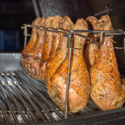 Chicken Leg and Wing Rack for Grill Smoker Oven - Easy to Use 14 Slots Chicken L