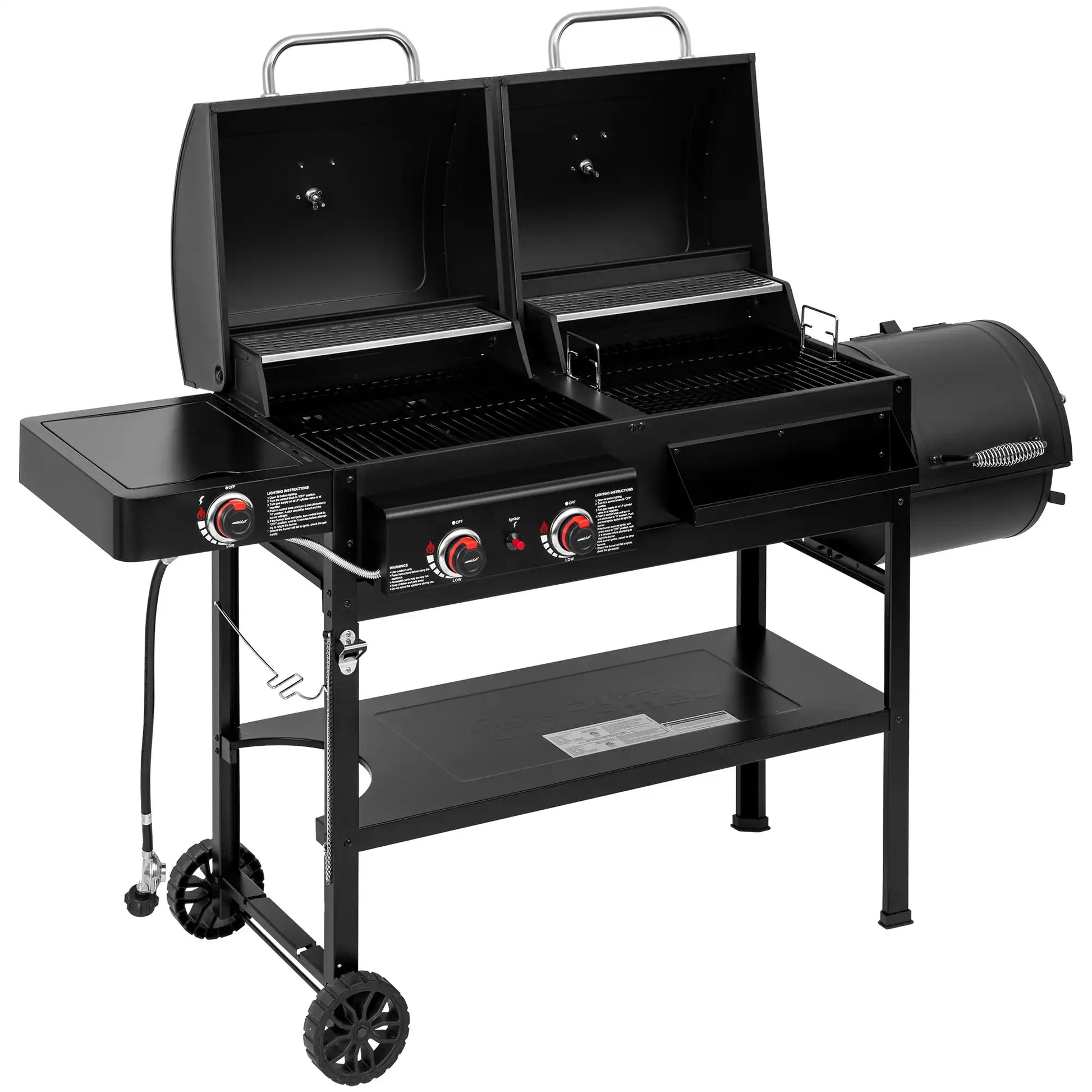 Royal Gourmet 2-Burner Gas and Charcoal Combo Grill with Offset Smoker, 34,000 BTU Dual Fuel Grill