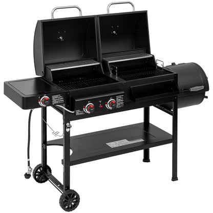 Royal Gourmet 2-Burner Gas and Charcoal Combo Grill with Offset Smoker, 34,000 BTU Dual Fuel Grill