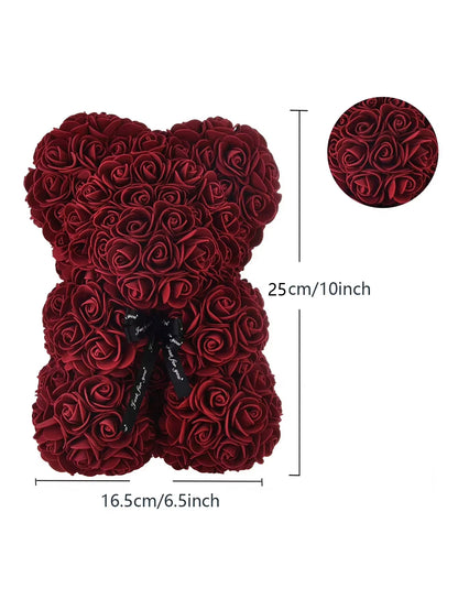 Rose Teddy Bear Artificial Flower Anniversary Valentines Day Birthday Gift Mothers Day Mom Gifts Girlfriend Birthday Gifts Women