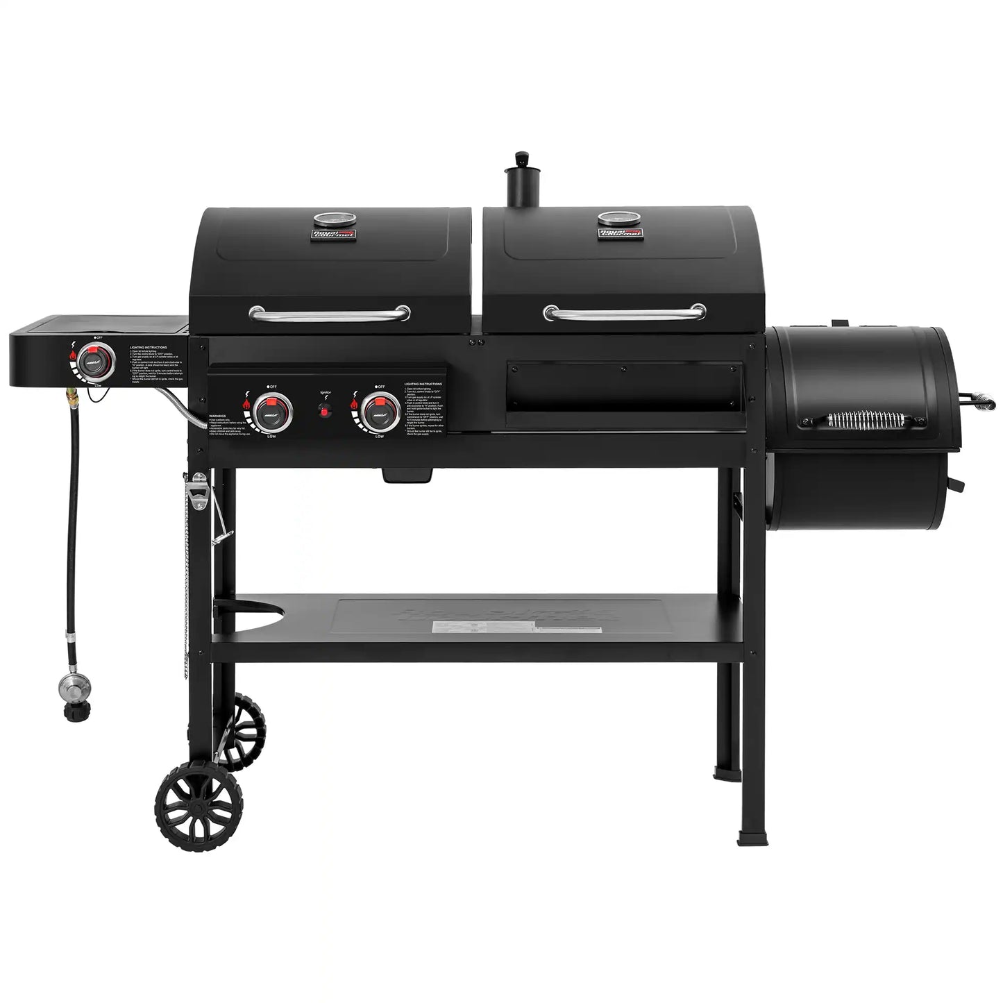 Royal Gourmet 2-Burner Gas and Charcoal Combo Grill with Offset Smoker, 34,000 BTU Dual Fuel Grill