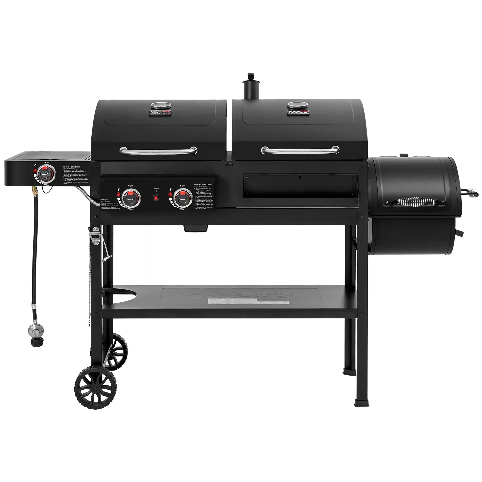 Royal Gourmet 2-Burner Gas and Charcoal Combo Grill with Offset Smoker, 34,000 BTU Dual Fuel Grill