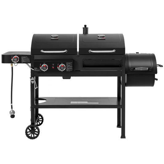 Royal Gourmet 2-Burner Gas and Charcoal Combo Grill with Offset Smoker, 34,000 BTU Dual Fuel Grill