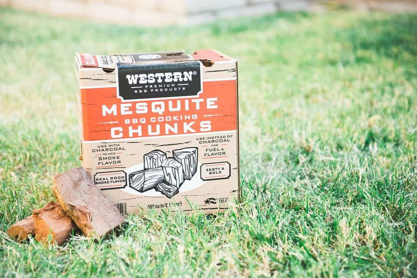 500 CU in Mesquite Smoking Wood Chunk Box CS