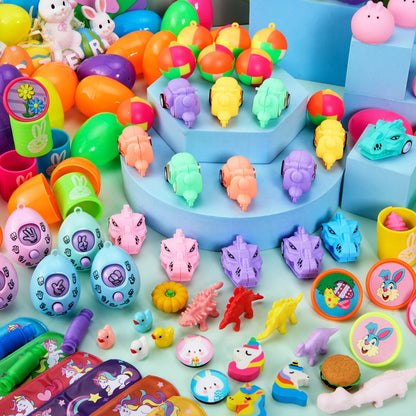 160 Packs Prefilled Easter Eggs with Assorted Toys,Easter Egg Bulk for Kids,Easter Eggs Hunt Events,Basket Stuffers Fillers,Classroom Prize Supplies