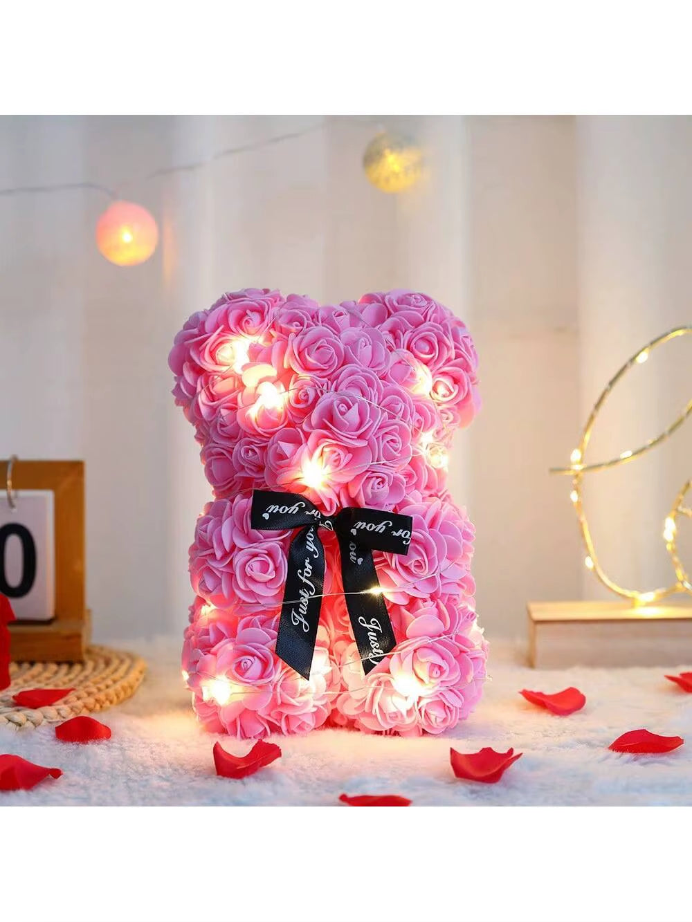 Rose Teddy Bear Artificial Flower Anniversary Valentines Day Birthday Gift Mothers Day Mom Gifts Girlfriend Birthday Gifts Women