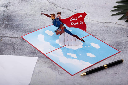 Father Day (Super Dad), Pop up Cards Fathers Day, Fathers Day Card for Father, 3D Popup Greeting Cards, for Fathers Day, Birthday, Thank You, All Occasion