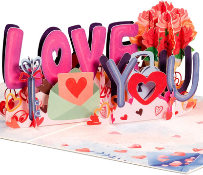 Frndly by Paper Love 3D I Love You Pop up Card, Gift for Mothers Day, Birthday,