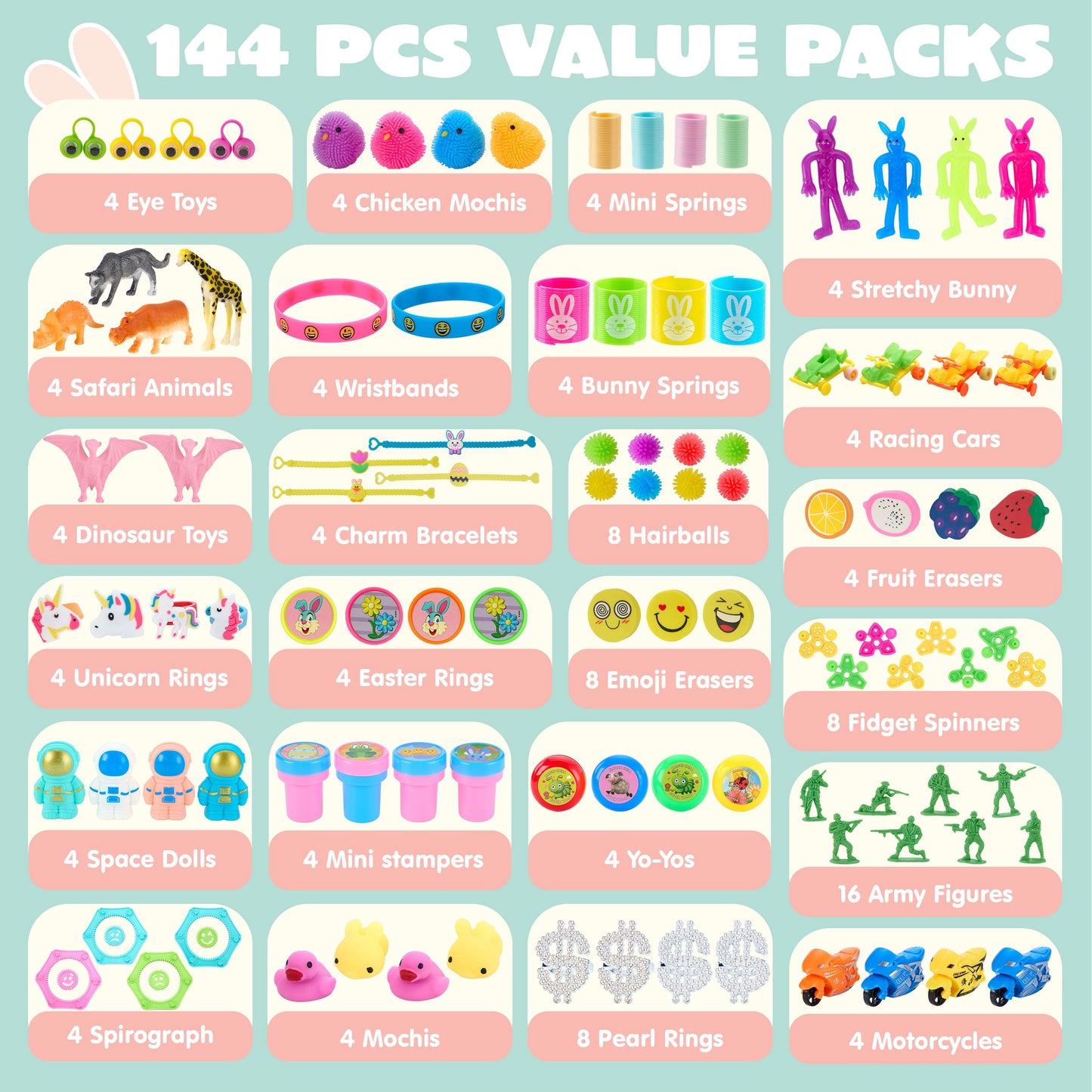 144 Packs Prefilled Easter Egg,Easter Egg with Toys Inside,Easter Basket Stuffers for Kids Easter Basket Classroom Exchange Toddler Boys Girls