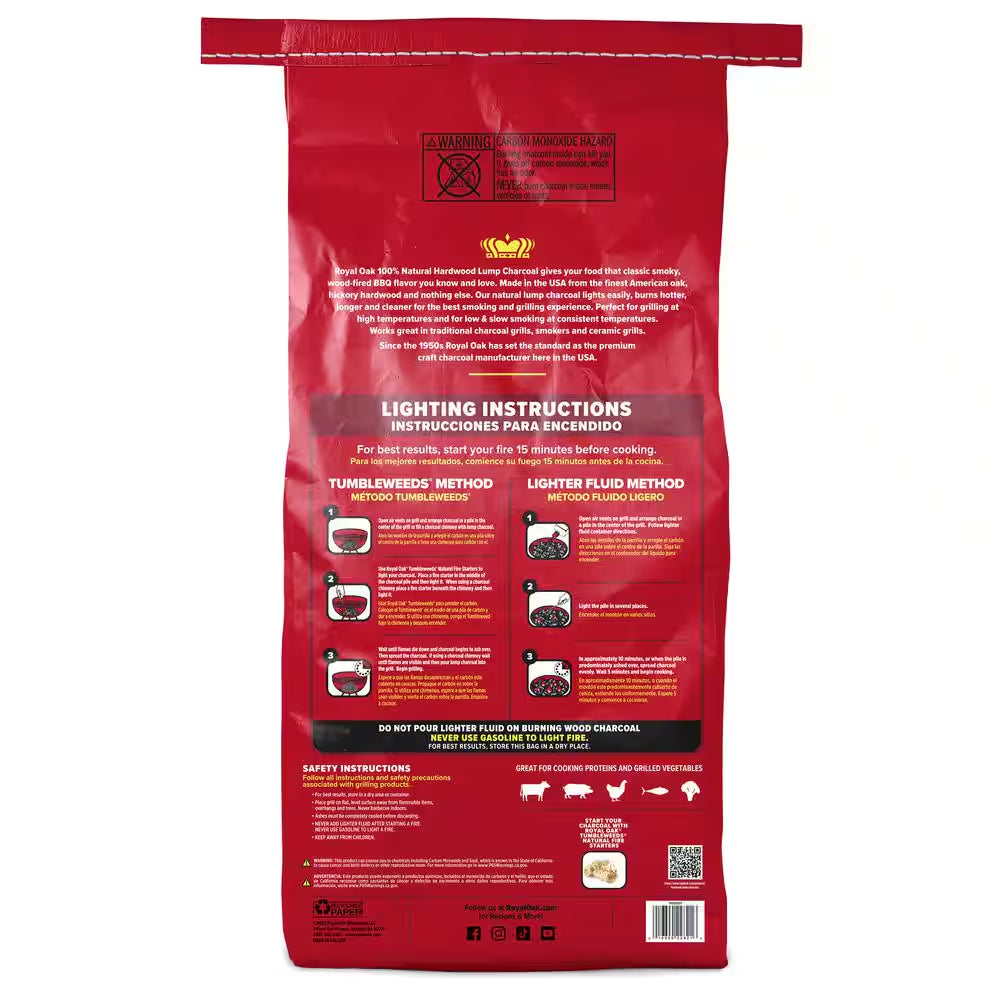 15.44 Lbs. 100% All Natural Hardwood Lump Charcoal