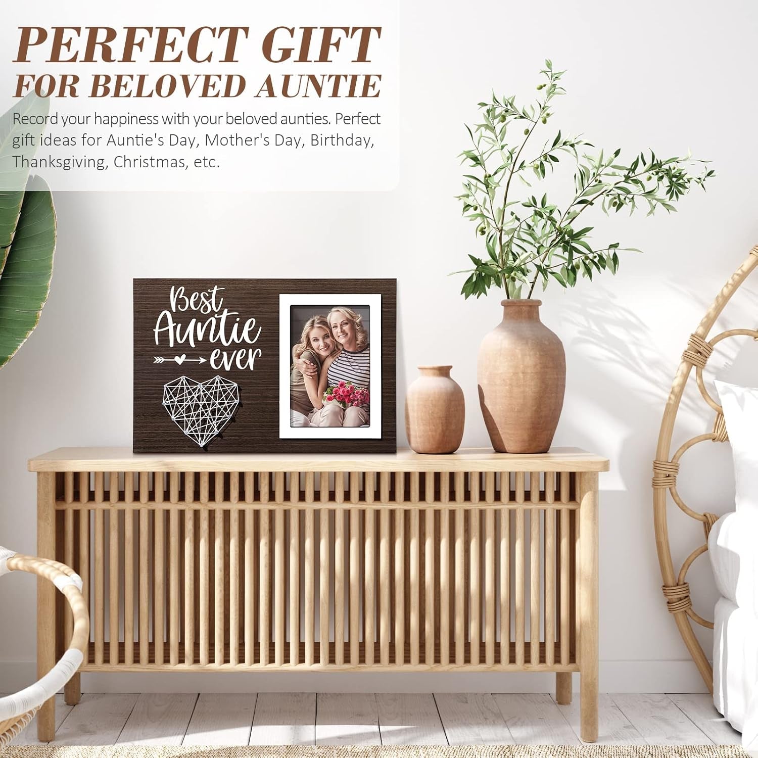 Aunt Gifts from Niece Nephew, Christmas Gifts for Aunt Picture Frame, Best Auntie Ever Gift Aunts Birthday Auntie Mother'S Day Gift for Aunts Women Best Aunts Photo Frame - 4X6 Photo
