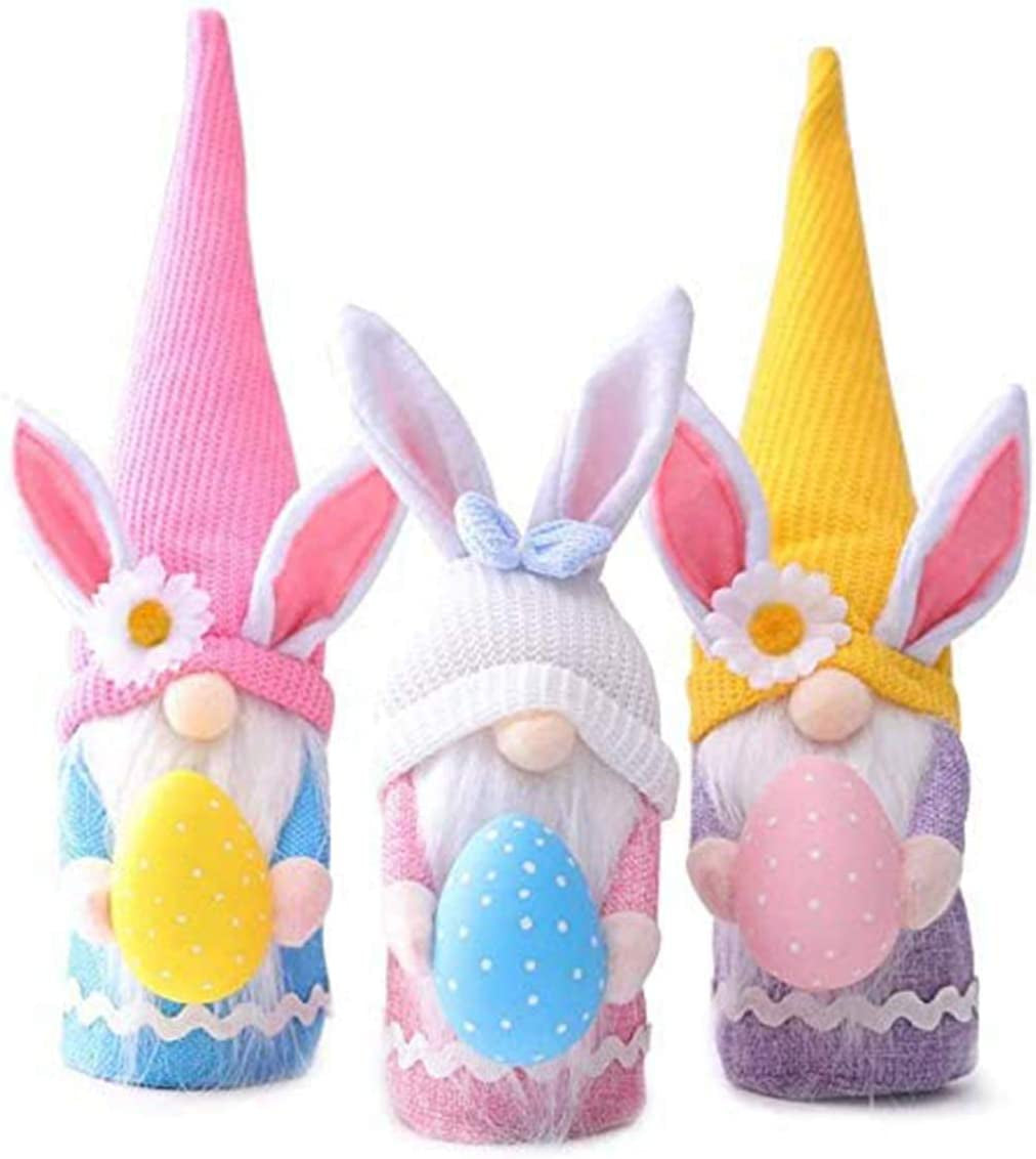 1Pcs Easter Gnome Plush Decorations , Easter Gnome Bunny with Easter Egg,Bunny Gnomes Plush Decor, Handmade Easter Gifts, Indoor Spring Decor