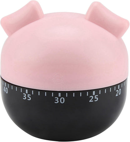 Cute Cartoon Pig Shaped Mechanical Timer, Kitchen Cooking Timer Countdown Alarm Clock for Baking Cooking, Kitchen Timing Device Home Decor