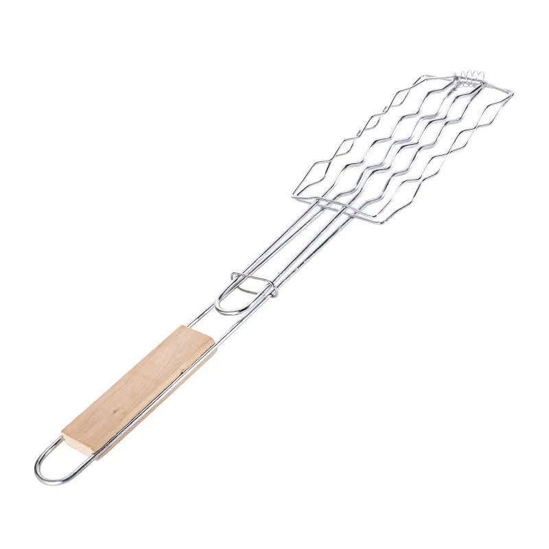 Grilling Basket Metal Mesh Barbecue Sausage Grilling Rack Net Picnic Camping BBQ Net Home Kitchen Barbecue Grilling Accessories