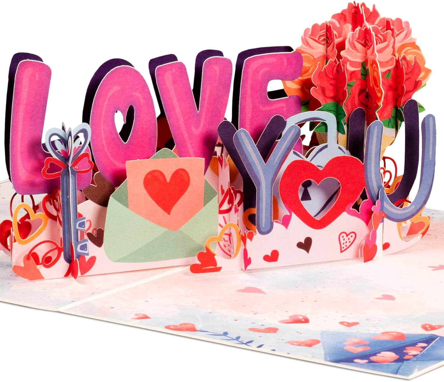 Frndly by Paper Love 3D I Love You Pop up Card, Gift for Mothers Day, Birthday,