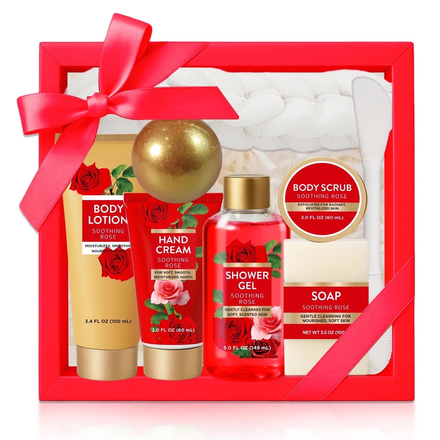Mothers Day Body and Body Set - Luxury Rose Gift Baskets for Women, 8 Pcs