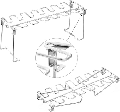 Chicken Leg and Wing Rack for Grill Smoker Oven - Easy to Use 14 Slots Chicken L
