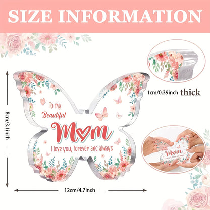 Gifts for Mom, Unique Mom Birthday Gifts - Butterfly Acrylic Plaque Decor - Mothers Day Christmas Valentines Day Gift for Mom