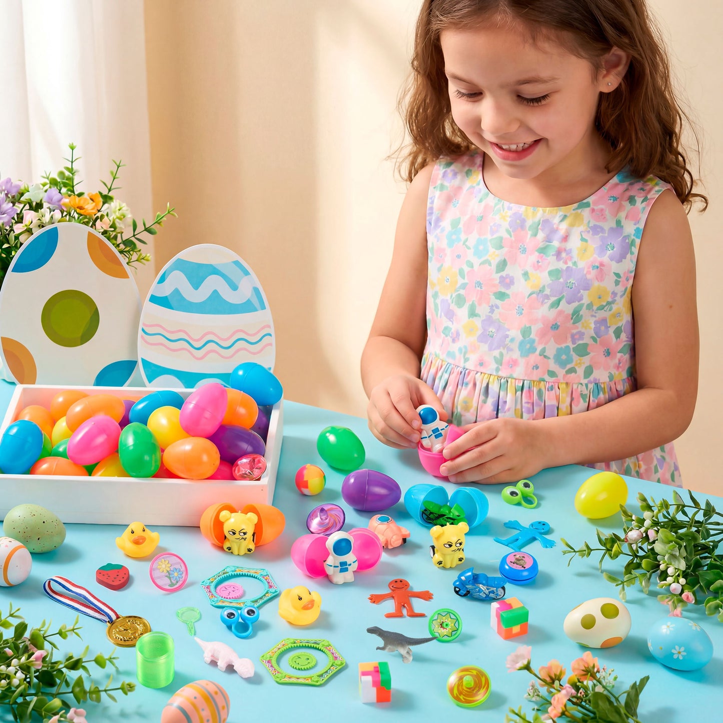 48 Packs Prefilled Easter Egg,Easter Egg with Toys Inside,Easter Basket Stuffers for Kids Easter Basket Classroom Exchange Toddler Boys Girls