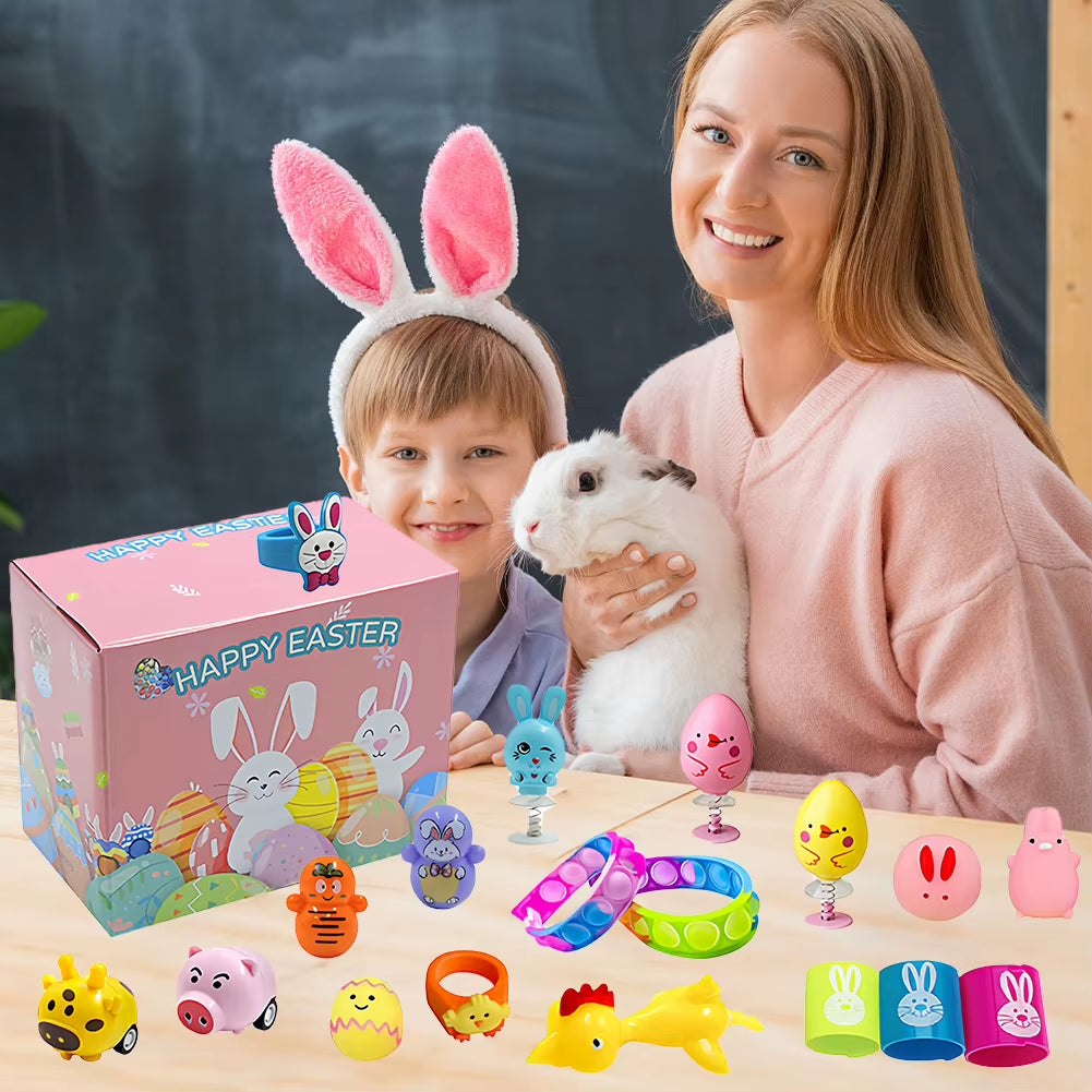 Prefilled Easter Eggs with Stress Relief Toys Easter Basket Stuffers Surprise Easter Eggs for Kids Easter Egg Hunt Game and Part