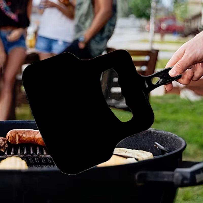 Plastic Heat Resistant Barbecue Fan BBQ Hand Fan Handheld Manual Grill Fan Hand Crank Blower Outdoor Camping BBQ Grill