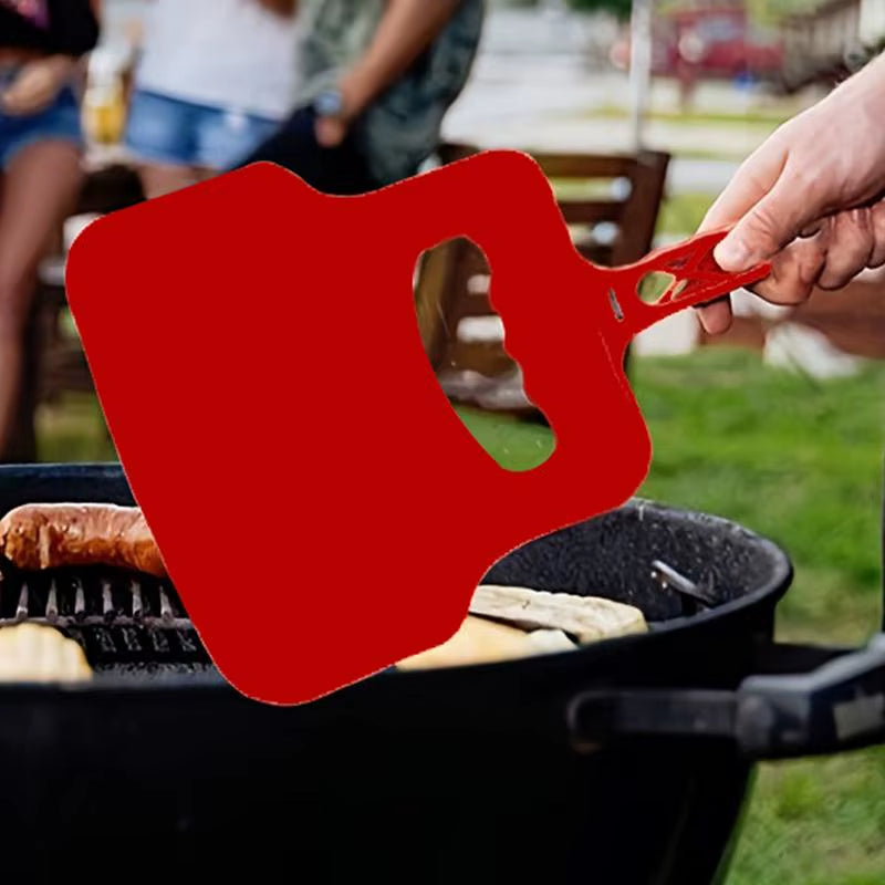 Plastic Heat Resistant Barbecue Fan BBQ Hand Fan Handheld Manual Grill Fan Hand Crank Blower Outdoor Camping BBQ Grill