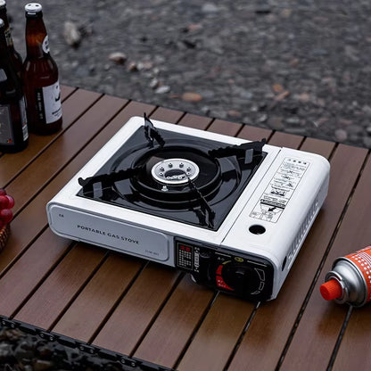 Portable Outdoor Cartridge Stoves, Hot Pot and Barbecue Cookers, Quick Heating, and Versatile Cooking for Family Gatherings.