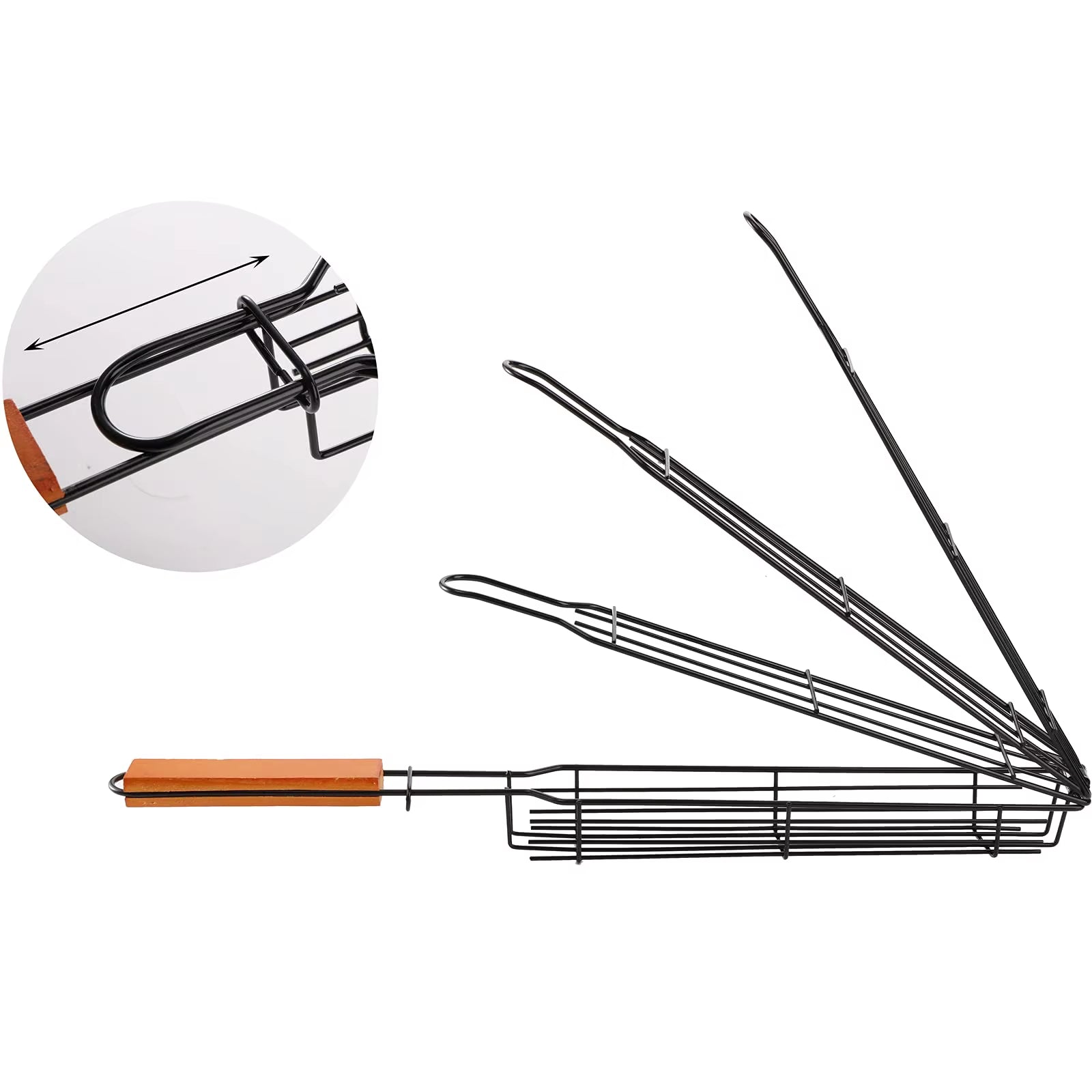 Portable Kabob Grilling Basket Set Nonstick Larger Capacity Barbecue Grate Stainless Steel Construction for Outdoor Grilling