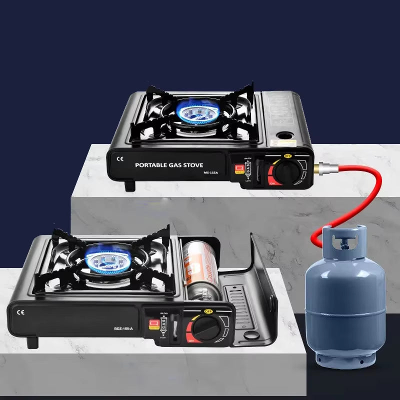 Portable Outdoor Cartridge Stoves, Hot Pot and Barbecue Cookers, Quick Heating, and Versatile Cooking for Family Gatherings.