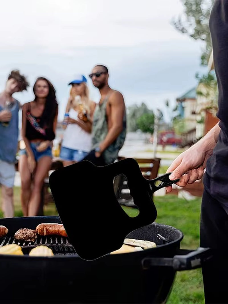 Plastic Heat Resistant Barbecue Fan BBQ Hand Fan Handheld Manual Grill Fan Hand Crank Blower Outdoor Camping BBQ Grill