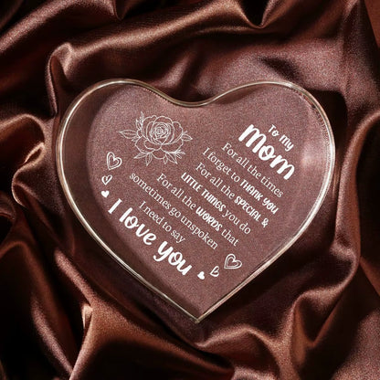Son Daughter for Momgifts， Mom Birthday Gifts Mothers Day Gifts - Acrylic Heart-Shaped Best Valentines Day Christmas Gift