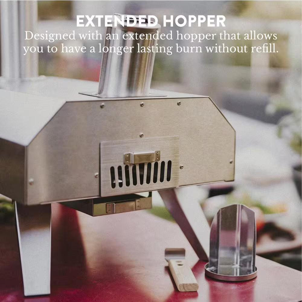 12 In. Wood Pellet Outdoor Pizza Oven in Stainless Steel