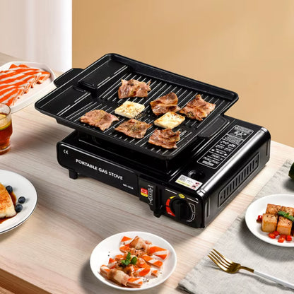Portable Outdoor Cartridge Stoves, Hot Pot and Barbecue Cookers, Quick Heating, and Versatile Cooking for Family Gatherings.