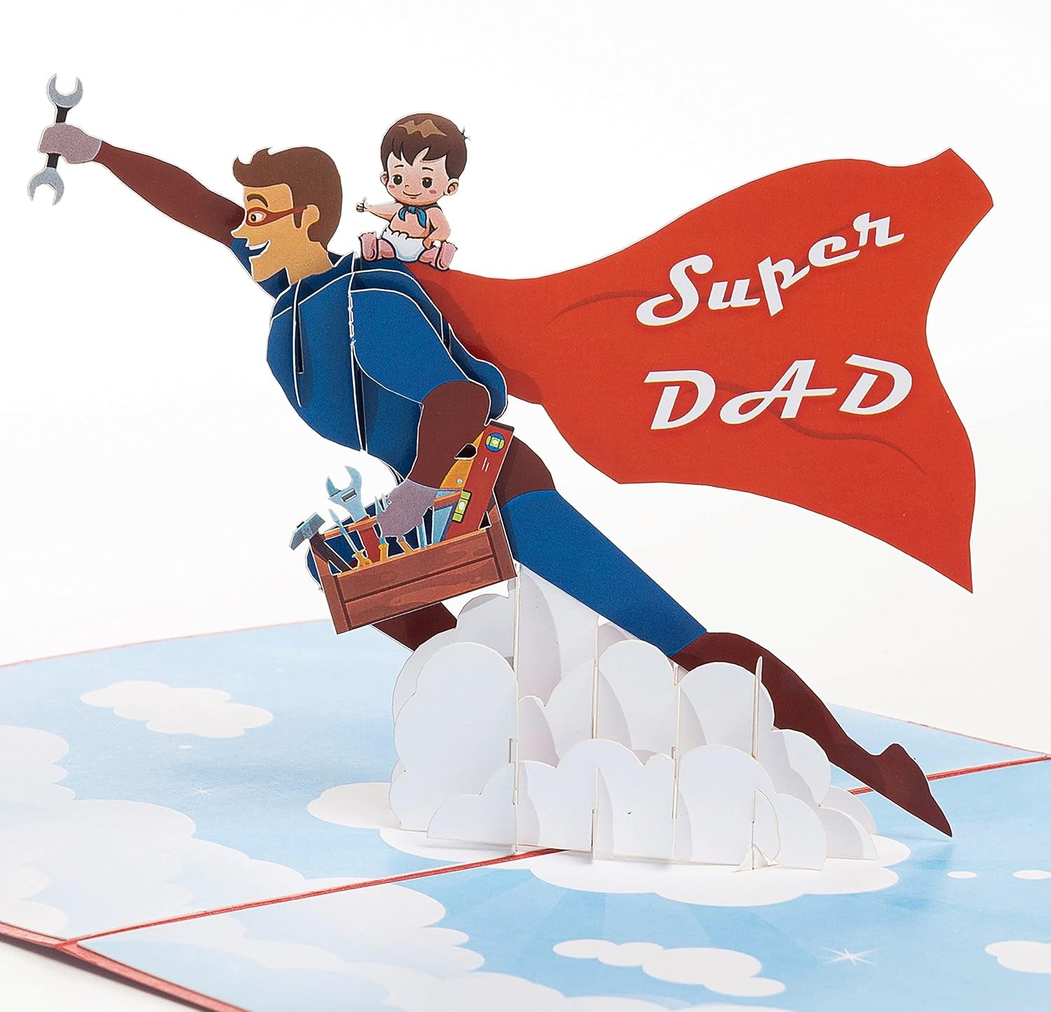 Father Day (Super Dad), Pop up Cards Fathers Day, Fathers Day Card for Father, 3D Popup Greeting Cards, for Fathers Day, Birthday, Thank You, All Occasion