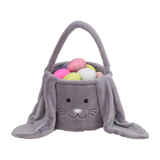 Easter Basket Plush Easter Bunny Long Ears Bags Easter Basket Rabbit Buckets Easter Tote Bags Children Gift Storage Handbag Easter Basket Stuffers