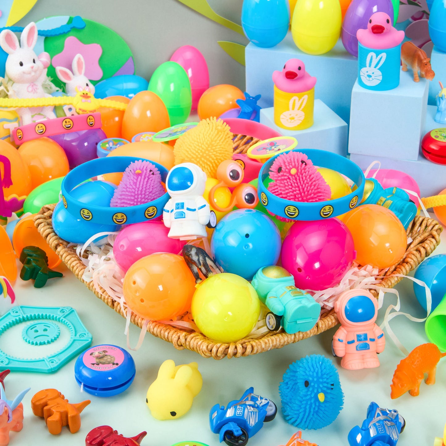 144 Packs Prefilled Easter Egg,Easter Egg with Toys Inside,Easter Basket Stuffers for Kids Easter Basket Classroom Exchange Toddler Boys Girls