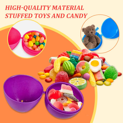 100PCS Plastic Easter Eggs, Empty 2.3" Eggs Bulk Fillable for Easter Hunt Party Favor Basket Stuffers Filler Classroom Prize Supplies Decor