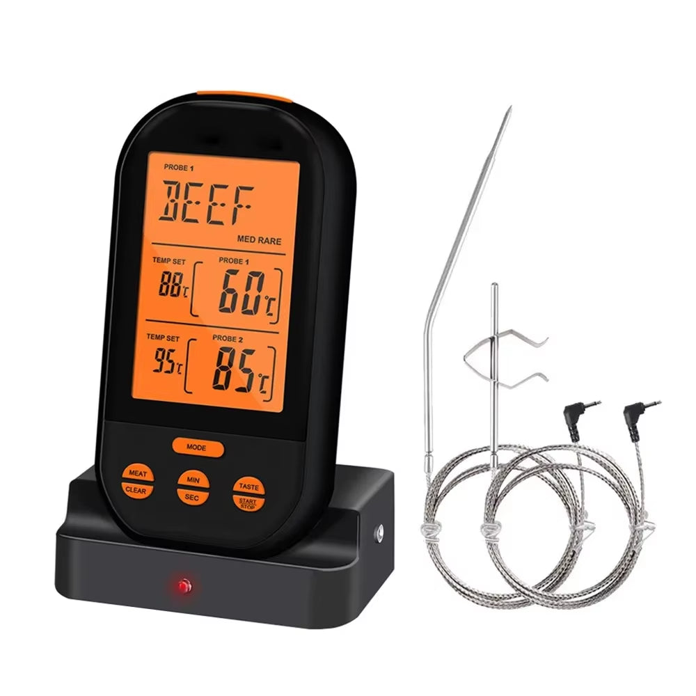 ANYOHOE Wireless Digital Meat Thermometers Remote Cooking Food Barbecue Grill Thermometer with Dual Probe for Oven Smoker BBQ