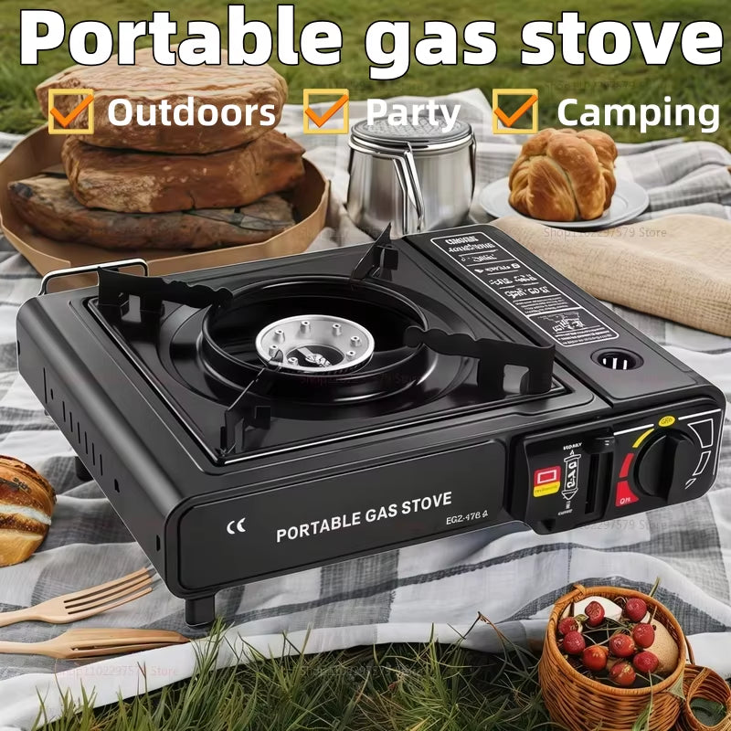 Portable Outdoor Cartridge Stoves, Hot Pot and Barbecue Cookers, Quick Heating, and Versatile Cooking for Family Gatherings.