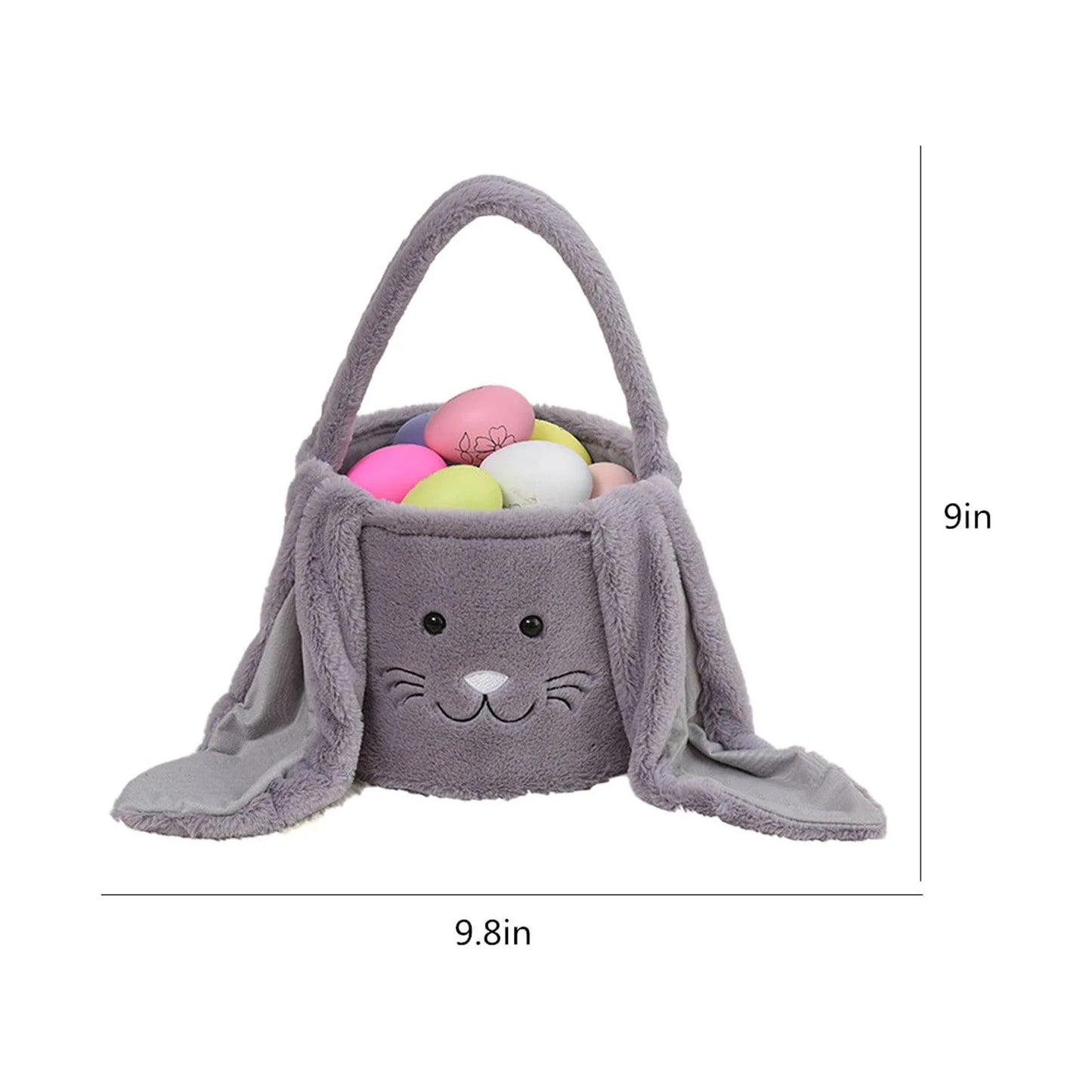 Easter Basket Plush Easter Bunny Long Ears Bags Easter Basket Rabbit Buckets Easter Tote Bags Children Gift Storage Handbag Easter Basket Stuffers