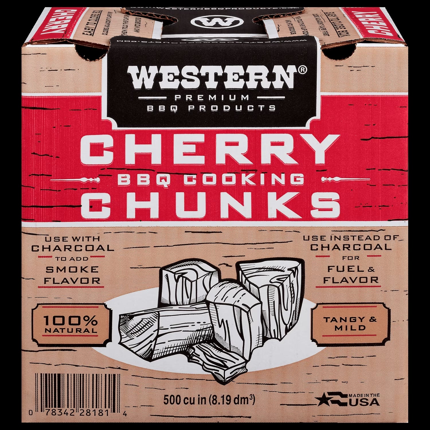 500 CU in Cherry Smoking Wood Chunk Box