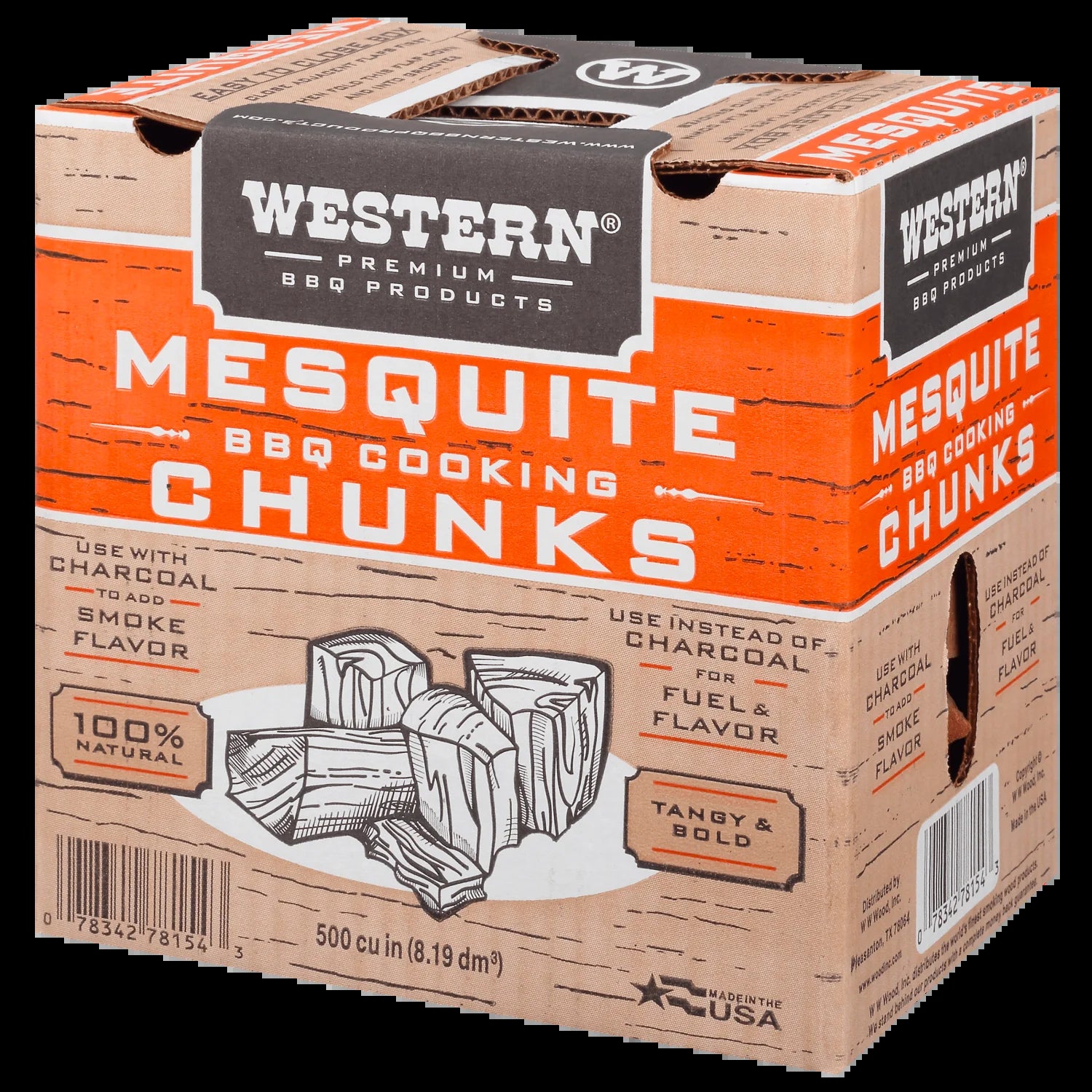 500 CU in Mesquite Smoking Wood Chunk Box CS
