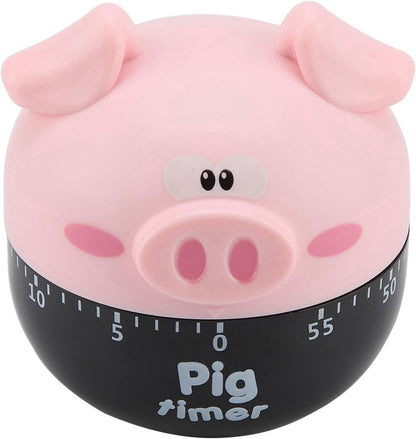 Cute Cartoon Pig Shaped Mechanical Timer, Kitchen Cooking Timer Countdown Alarm Clock for Baking Cooking, Kitchen Timing Device Home Decor