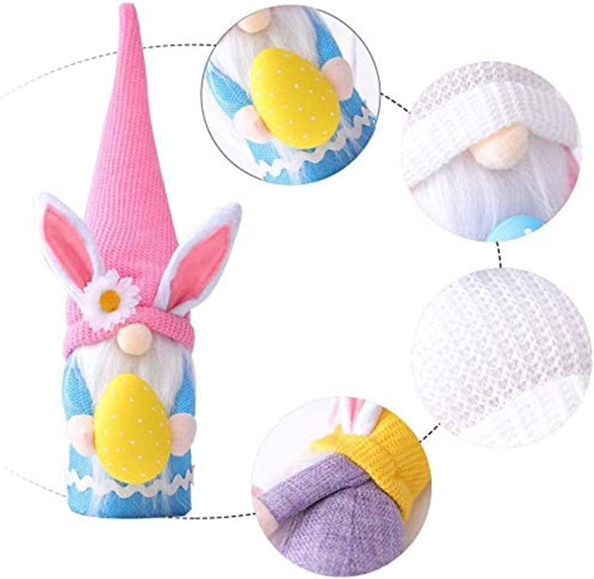 1Pcs Easter Gnome Plush Decorations , Easter Gnome Bunny with Easter Egg,Bunny Gnomes Plush Decor, Handmade Easter Gifts, Indoor Spring Decor